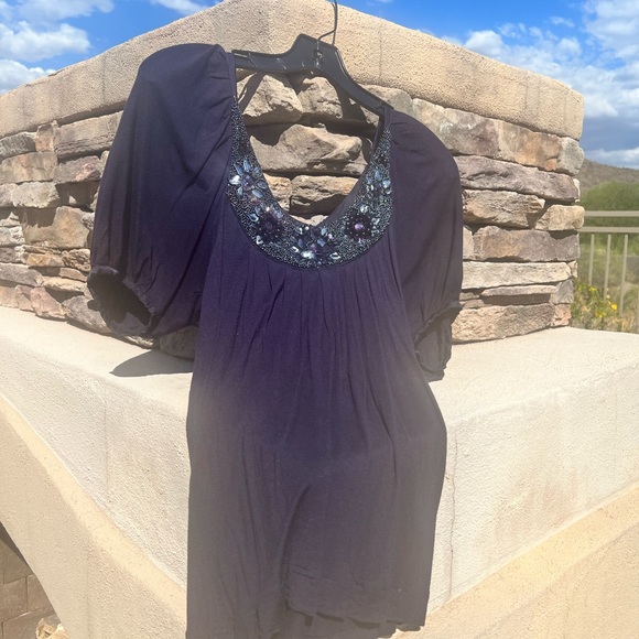 Hannah Jo purple sequence blouse size small - Picture 5 of 17